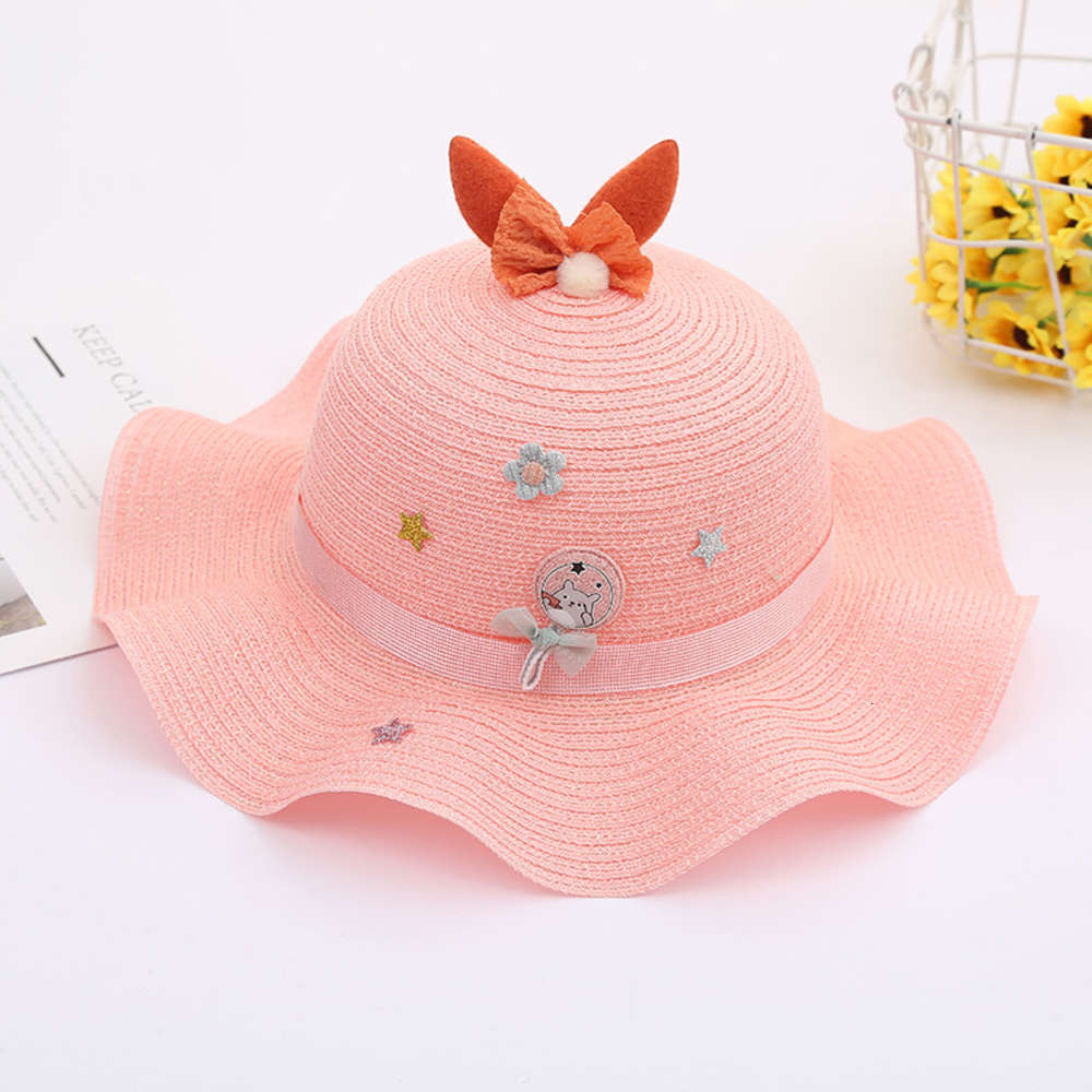 

Summer children's hat sun candy straw Beach Hat Girl's, Yellow