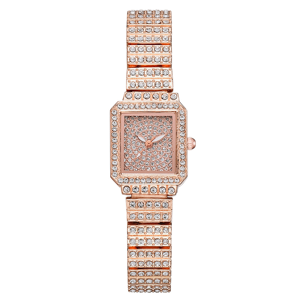 

Casual Elegant Ladies Watches Arrivals Big Sales Gold And Sliver Belts Woman Fashion Designers Watch Korean Set With Diamond Square Dial Qua, Slivery;brown