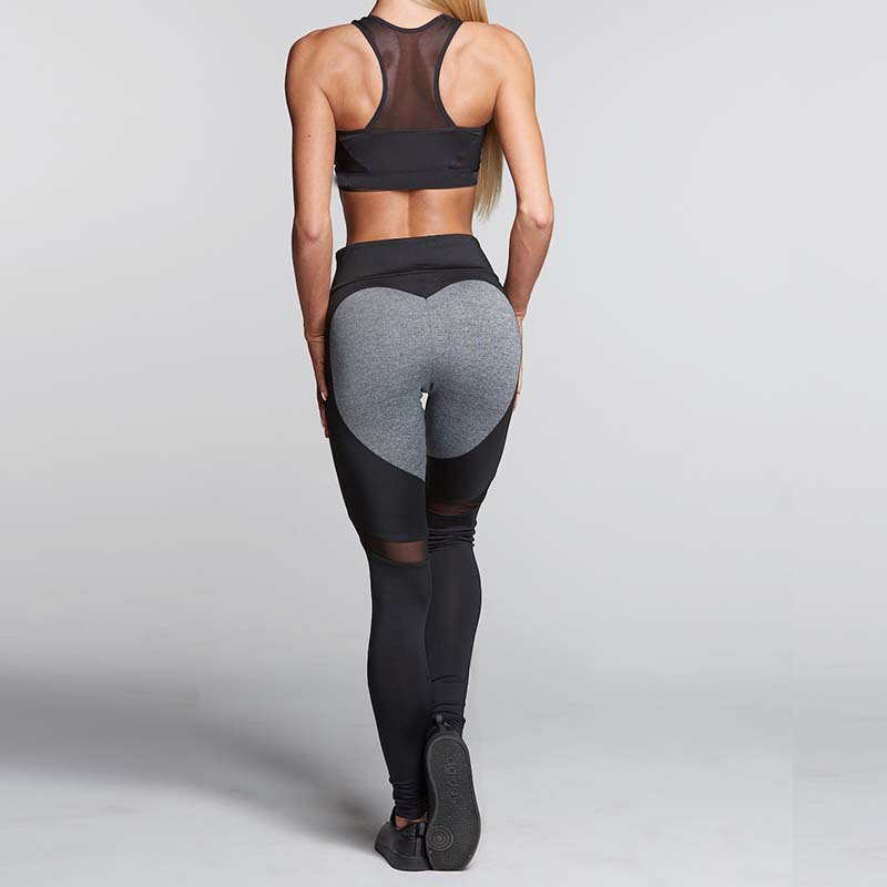 

Women Fashion Gothic Push Up Ladies Mesh Pants Love Heart Black Leggings Casual Pants High Waist Sexy Leggings 210518, Gray