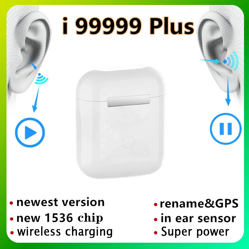 

i99999 plus tws wireless earphone rename bluetooth earbuds i99999 plus android pk i9000 pro i90000 max headphone ear phones