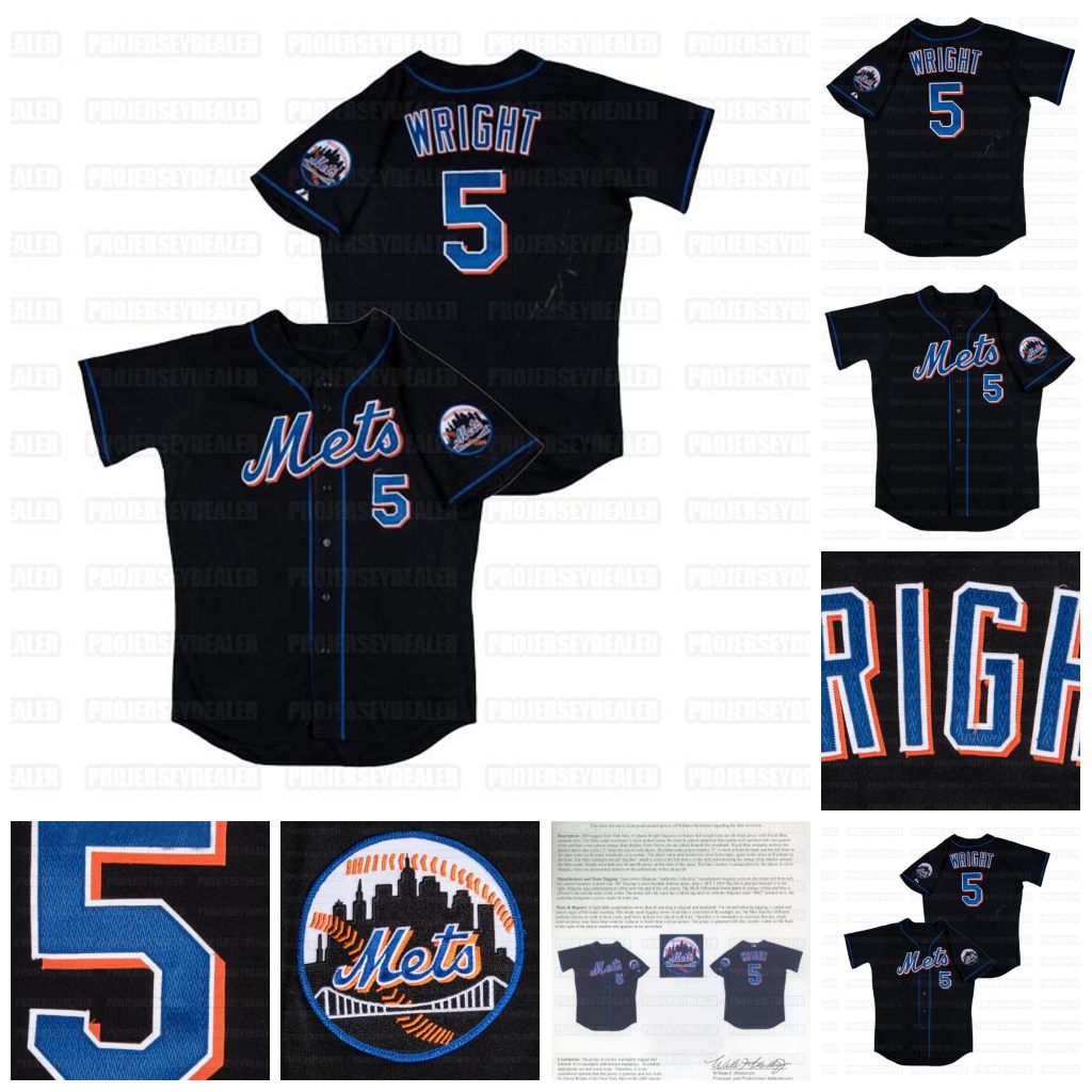 

2005 David Wright Game Black Jersey custom Mens Womens Youth Any Name Number Jerseys, As picture