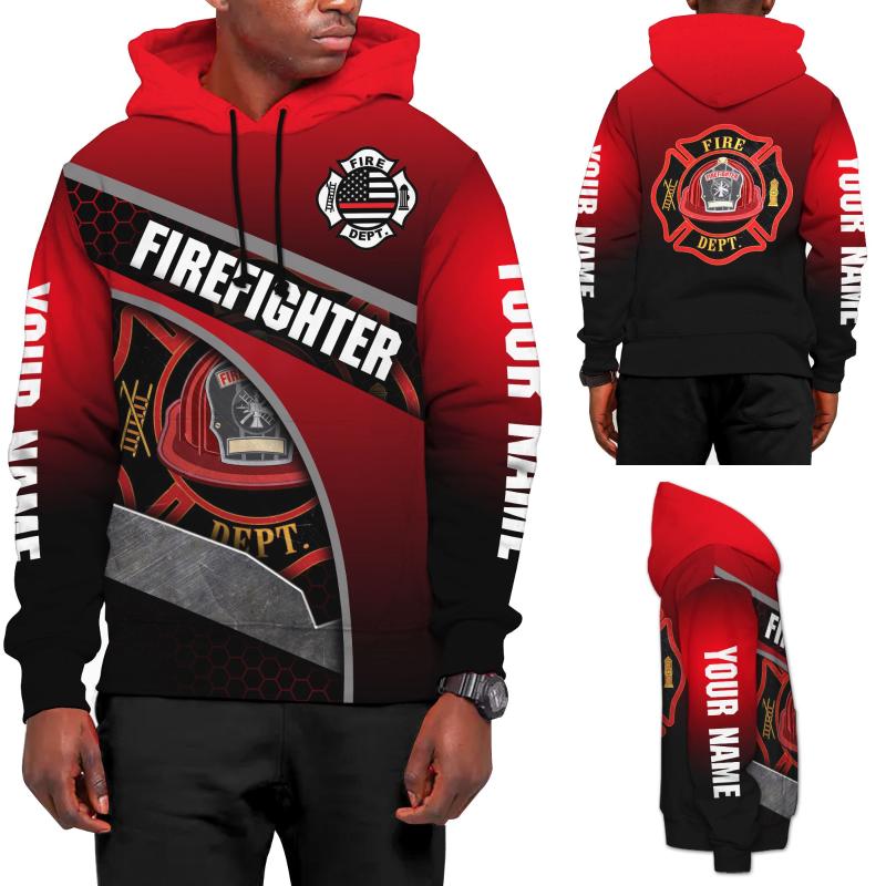 

Men's Hoodies & Sweatshirts PLstar Cosmos 3DPrinted Est Firefighter Custom Name Unique Hrajuku Streetwear Unisex Casual Funny Hoodies/Zip/Sw, Black