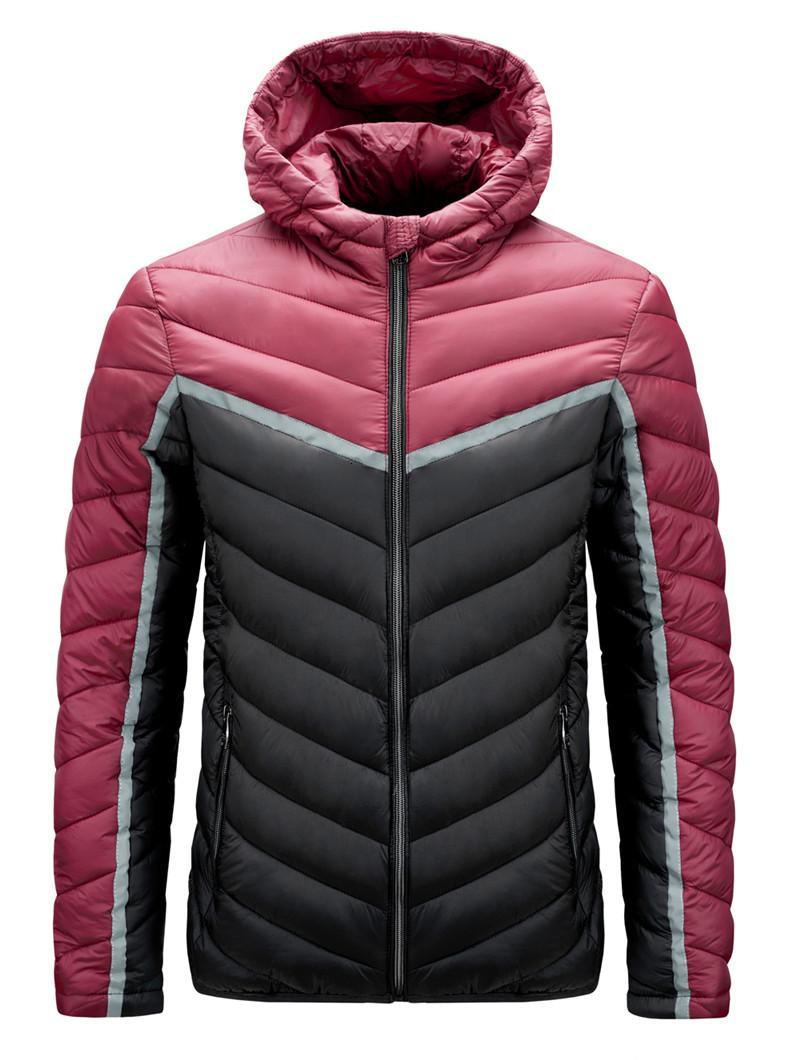 

Men's Down & Parkas Winter Men Parka Casual Mens Jacket Autumn Fashion Color Patchwork Outwear Warm Hooded Coat Male Slim Fitness, Black