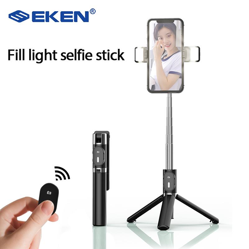 

Double Fill Light Wireless Bluetooth Selfie Stick Foldable Mini Tripod Shutter Remote Control For IOS Android Smartphone Video Monopods