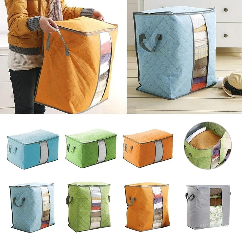 

Quilt Storages Bag Portable Organizer Non Woven Clothing Pouch Holder Blanket Pillow Under bed clothes Storage Bags T9I001230