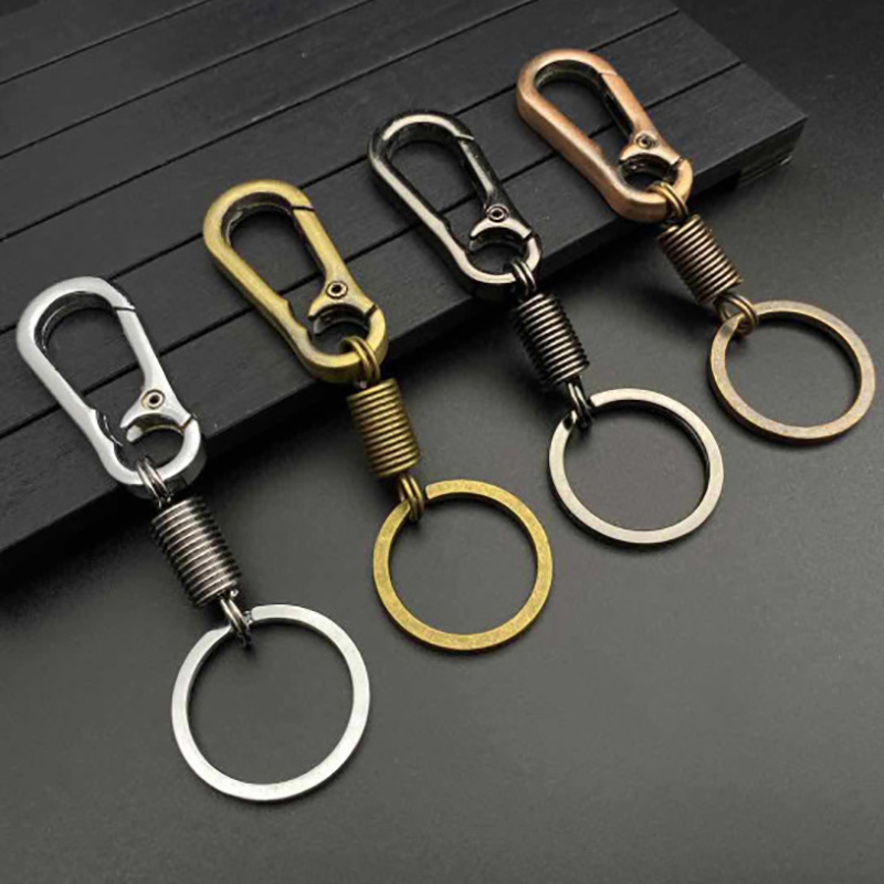 

Spring Gourd Buckle Belt Clip Loop Metal Key Chain Men Fashion Car Keychain