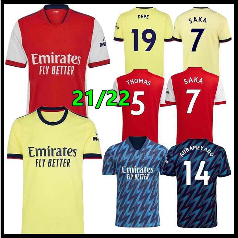 

21/22 Fans Player version Gunners soccer jerseys ODEGAARD PEPE CEBALLOS SAKA NICOLAS TIERNEY HENRY SMITH ROWE WILLIAN 2021 2022 Arsen Men kids kit football shirt, Red