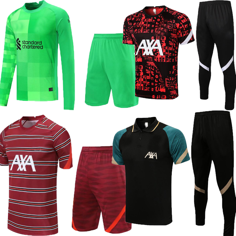 

20 21 22  Men youth LVP M.SALAH polo soccer jerseys MILNER VIRGIL FIRMINO gk MANE HENDERSON SHAQIRI A.BECKER green Black goalkeeper set 2021 2022 football shirt