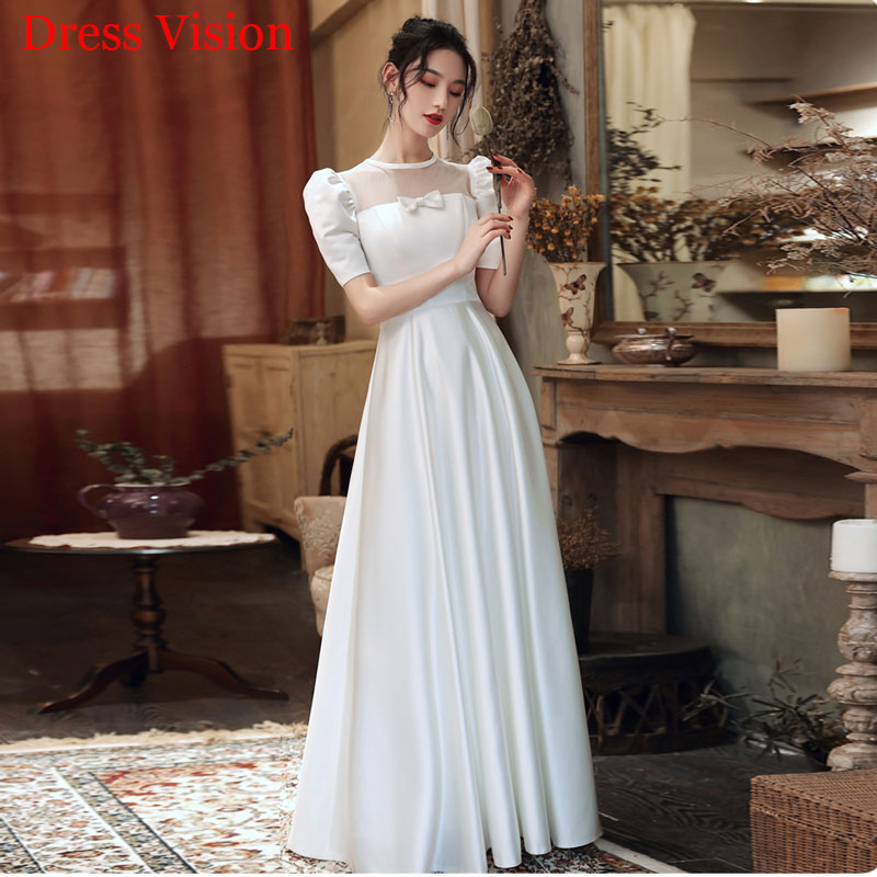 

Elegant Satin Wedding Dress Robe De Soire De Mariage Vestido De Noiva suknia lubna, White