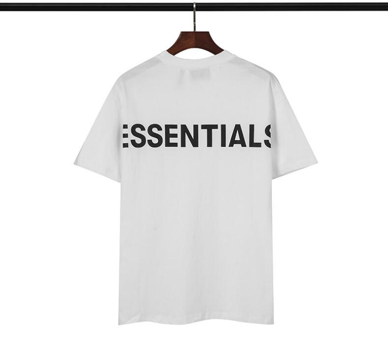 

2021 Ins Spring Summer t shirt Hip Hop Fear Of God Front Essentials 3D Silicon Tee Skateboard Tshirt Fog Men Women Short Sleeve Casual, White;black