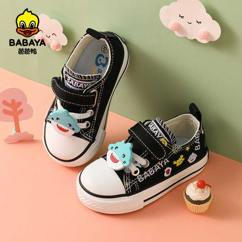 

Babaya Toddler Shoes 1-3 Years Old Baby Canvas Shoes Boys Casual Shoes Girls Cartoon Sneakers Children 2021 Spring New C0602, Black