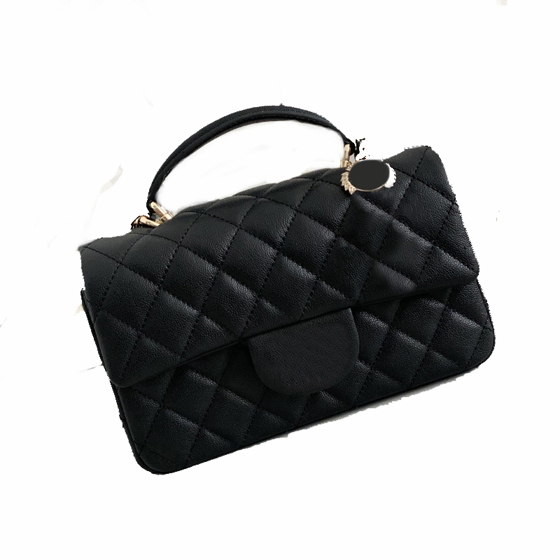 

5A Top Quality Lady Flap Bags Soft Cowhide Classic Fashion Ornaments Versatile Temperament New Favorite Clutchbag Handbag Wallet Purse CAB002 With Box BAG0001, Black