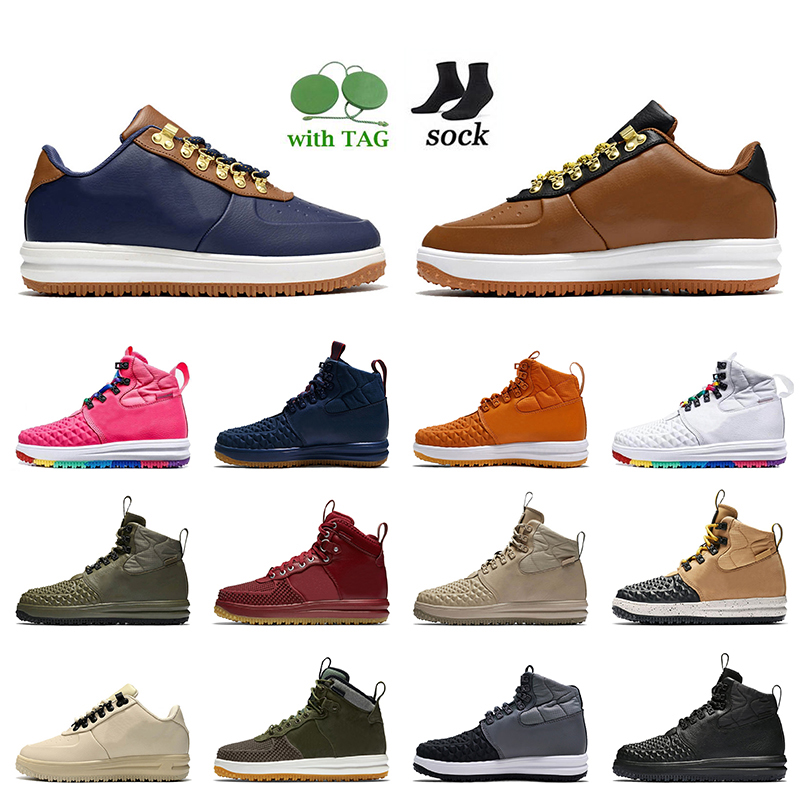 

High Quality OG Cool Ale Brown Lunar 1 Duckboot Casual Snow Shoes Fashion Triple Black And Tan Medium Olive Mens Women Designer Platform Luxurys Sneakers Boots, B30 pink multi-color 36-40