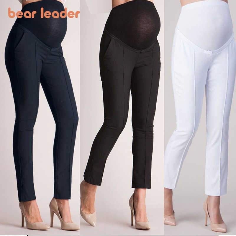 

Bear Leader Pregnancy Women Casual Pants Fashion Pregnant Ladies Belly Support Capris Maternity Straight Solid Color Clothes 210708, Af475black