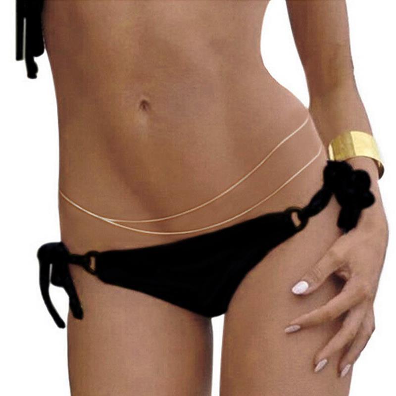 

imixlot Sexy Double Layer Belly Chain Fashion Bikini Waist Link Necklaces Body Jewelry for Women Summer Accesspries, Silver