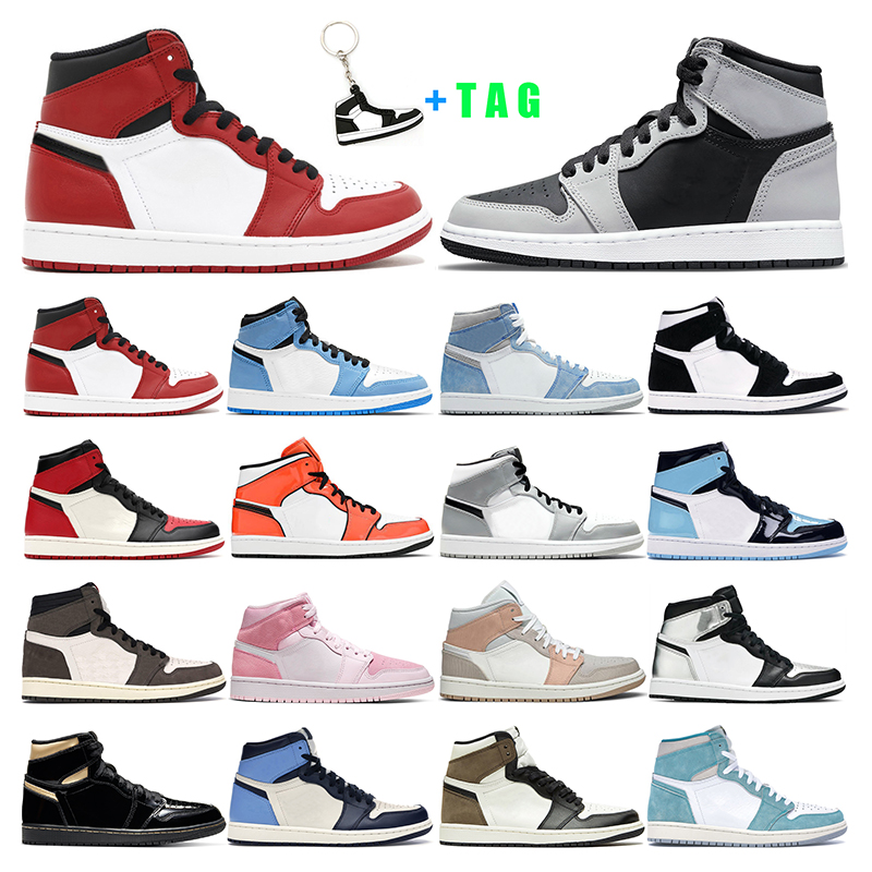 

basketball shoes 1s jumpman 1 men women Hyper Royal University Blue Shadow 2.0 Dark Mocha Smoke Grey sport sneaker trainer outdoor fashion, 42 satin red
