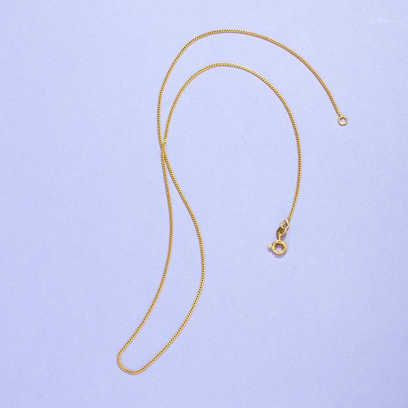 

24k Gold Necklace For Women Simple Fashion Single Chain Elegant Charm Wedding Gifts Fine Jewelry Necklaces Collares Chains