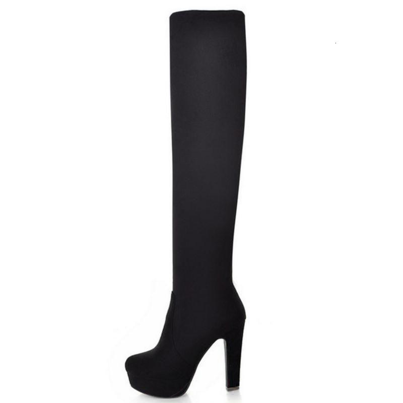 

Boots Tuyoki Women Suede Sexy Fashion Over the Knee Thin High Heel Platform Woman Shoes Black Blue size 34-43 BEKZ, Bao wen
