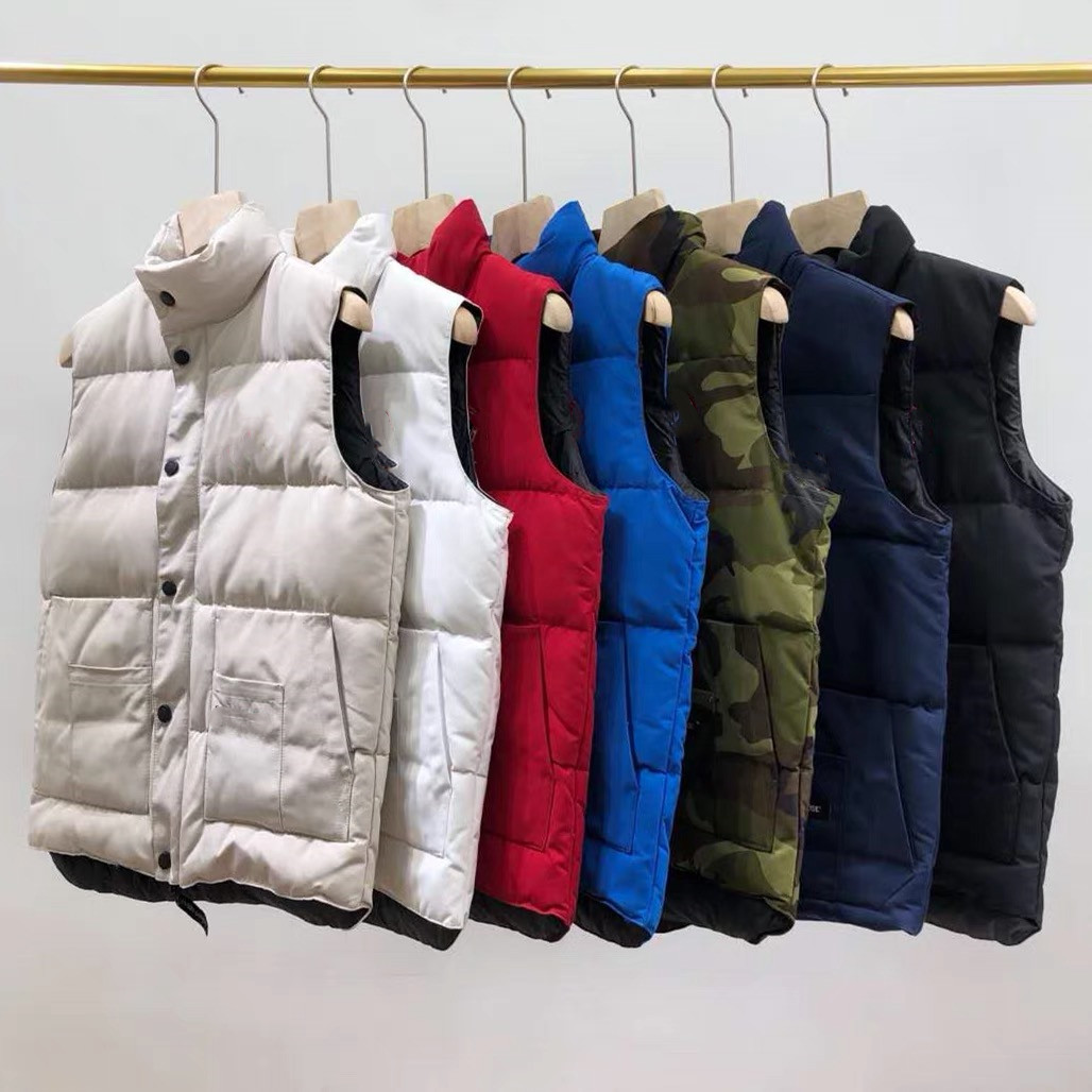 

Designer Canadian USA style Mens down jacket real feather vest Winter black label gooed Fashion Men Women gilet parka bodywarmer Advanced Waterproof Fabric, I need look other product