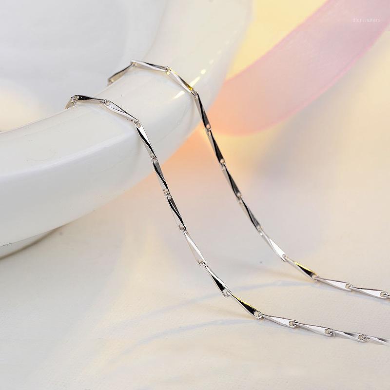 

45cm Fashion Silver Color Necklace Female Short Clavicle Seeds Chains Basic Jewelry Chain For Women S34