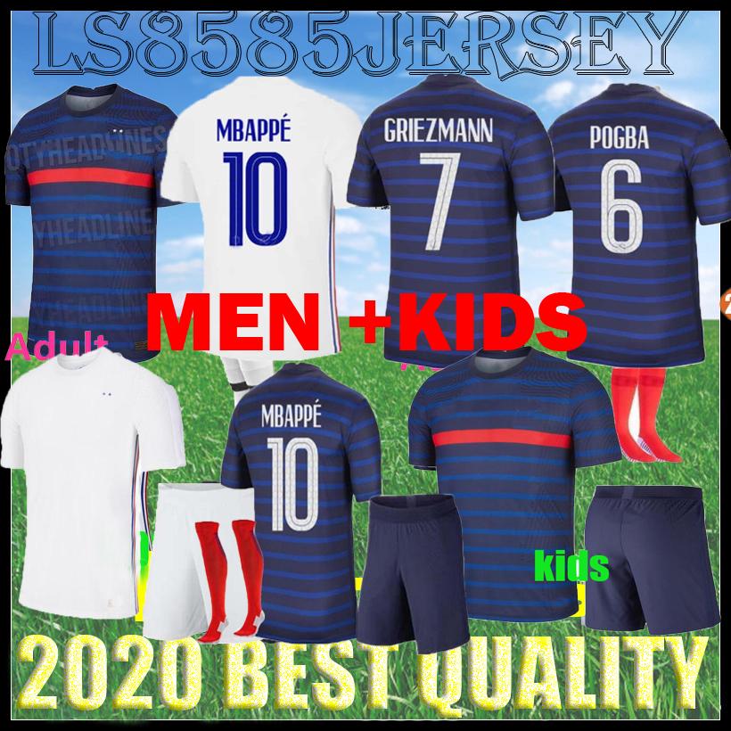 

2020 2021 FFF France 2 star soccer jersey mbappe GIROUD GRIEZMANN KANTE 20 21 Franc ZIDANE HENRY maillot de foot Kids Kits+Socks, Black;yellow