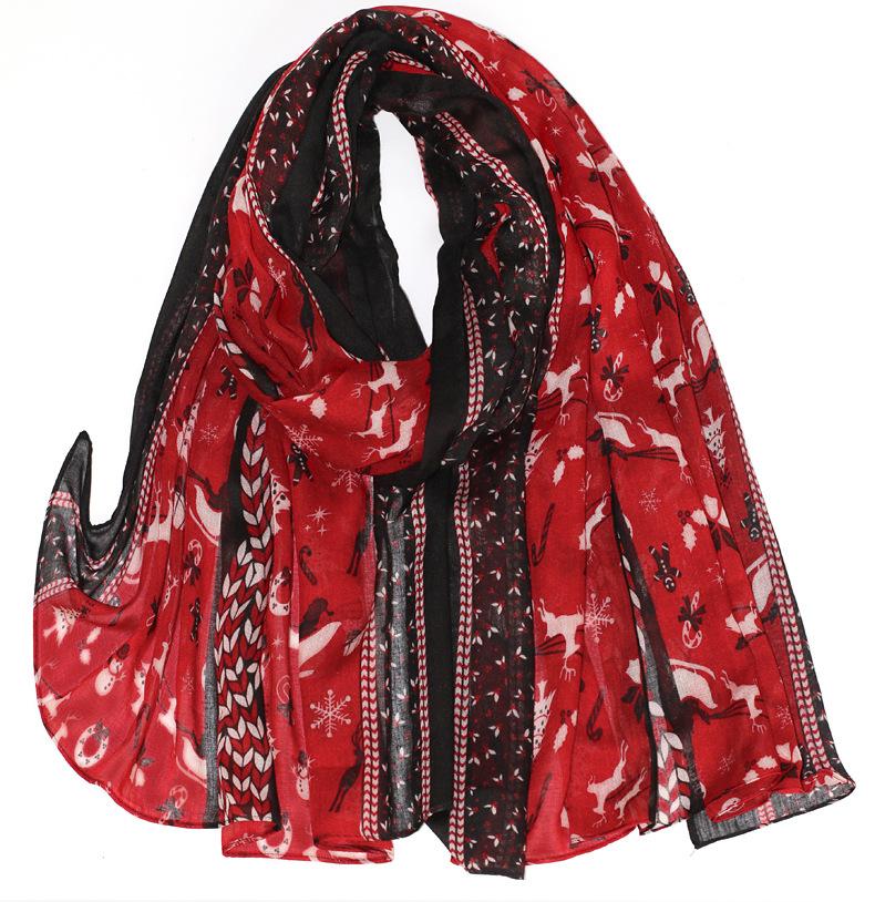 

Scarves Christmas Elk Scarf With Pendant Shawl Vintage Winter Knitted Soft Warm Gift Tree Snowflake Snowman Santa Claus