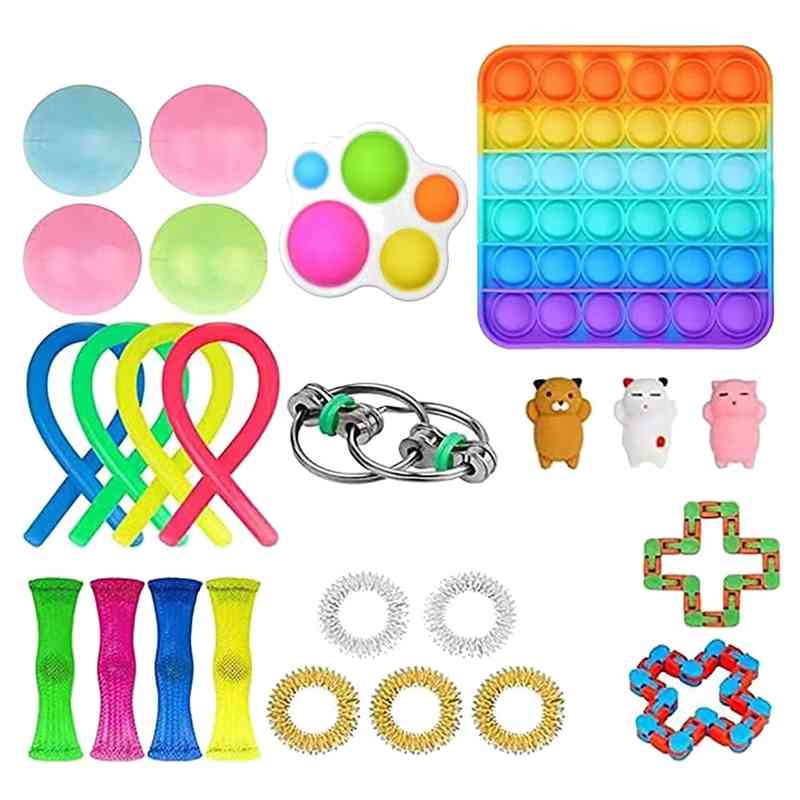 

25 Pcs Fidges Fidget Toy Set Cheap Sensory Fidget Toys Pack for Kids or Adults Squishy Sensory Antistress Relief Figet Toys 210409