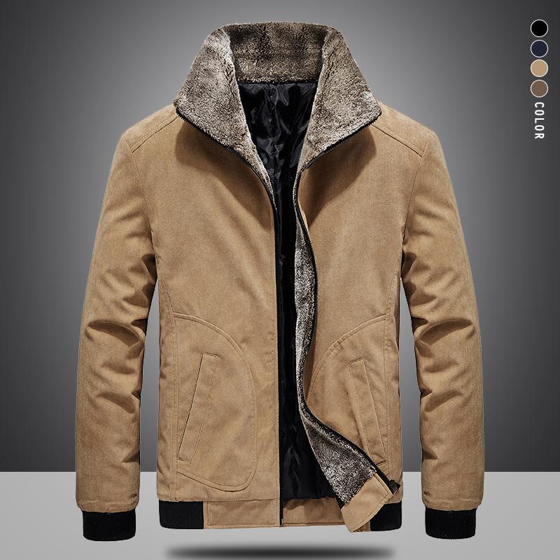 

Men's Jackets Winter Mens Corduroy Jacket Men Parkas Coat Fur Collar Thicken Warm Streetwear Casual Oversized Man Brand Clothing AS0018, Blue