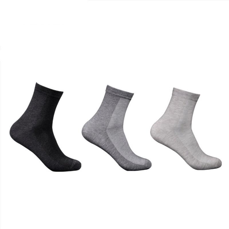 

Men's Socks 10% Silver Fiber Deodorant Combed Cotton Middle Tube Crew, As pic