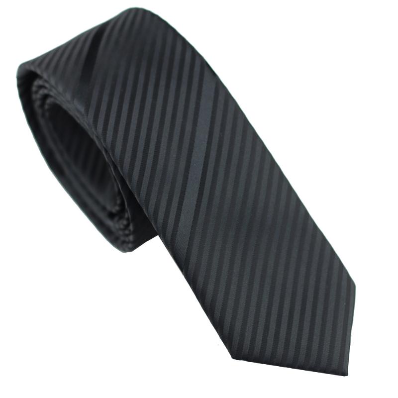 Neck Ties Coachella Solid Color Black Stripe Necktie Microfiber Men Skinny Tie-image-703785936