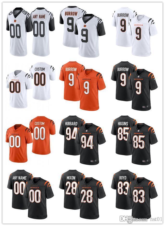 

custom Men Women Youth Cincinnati Bengals 9 Joe Burrow 28 Mixon 83 Tyler Boyd 85 Tee Higgins 94 Sam Hubbard Football Jerseys, Black;red