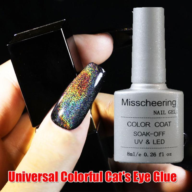 

Nail Gel 8ML Universal Colorful Cat's Eye Glue Glossy Cat Soak-off UV Get Color Varnish Art Shining Wholesale, Red;pink