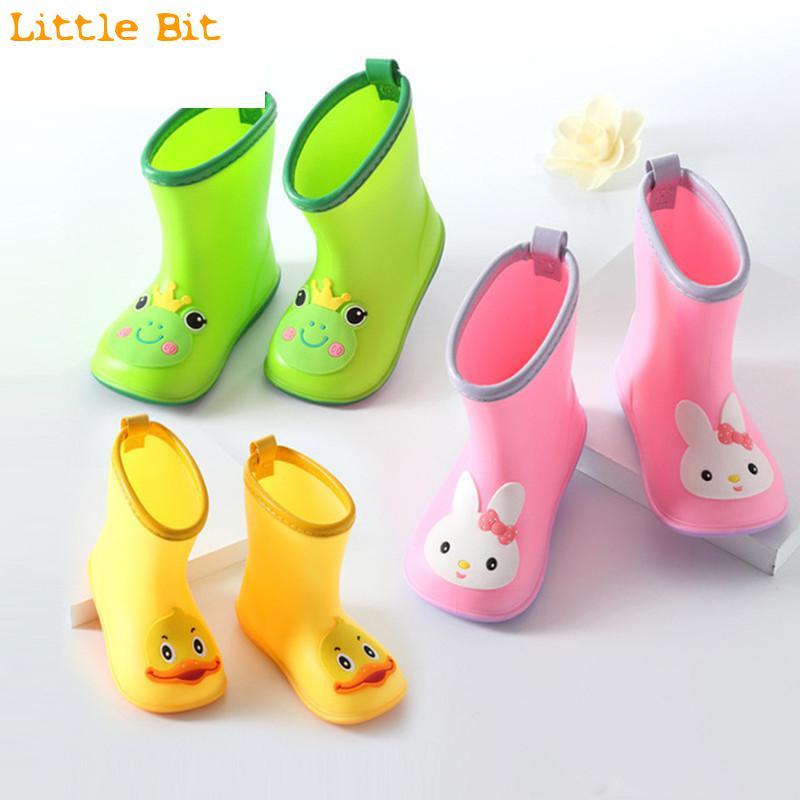 

Kushyshoo Classic Children' Shoes Pvc Rubber Kids Baby Cartoon Water Waterproof Rain Boots Toddler Girl Rainboots, Black;grey