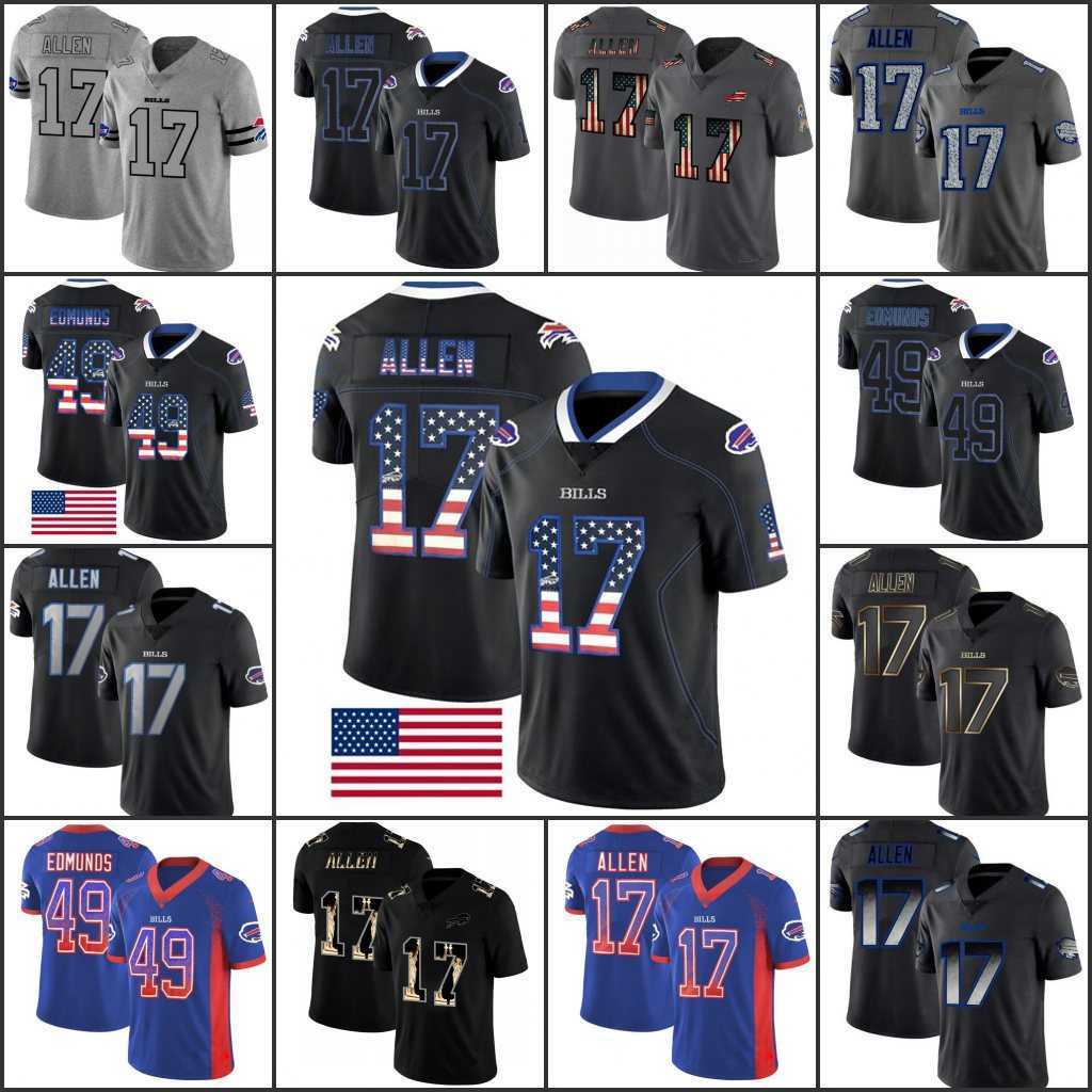 

BuffaloBillsMen #17 Josh Allen 49 Tremaine Edmunds Women Youth Limited Football Jersey, Black;red