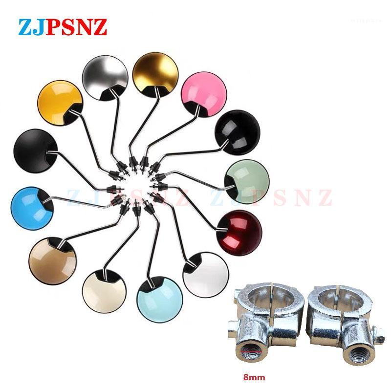 

Motorcycle Mirrors Back View Mirror 360Â° Rotated Adjust 6/8mm Round With 2pcs Handle Bar Mount Holder Handlebar