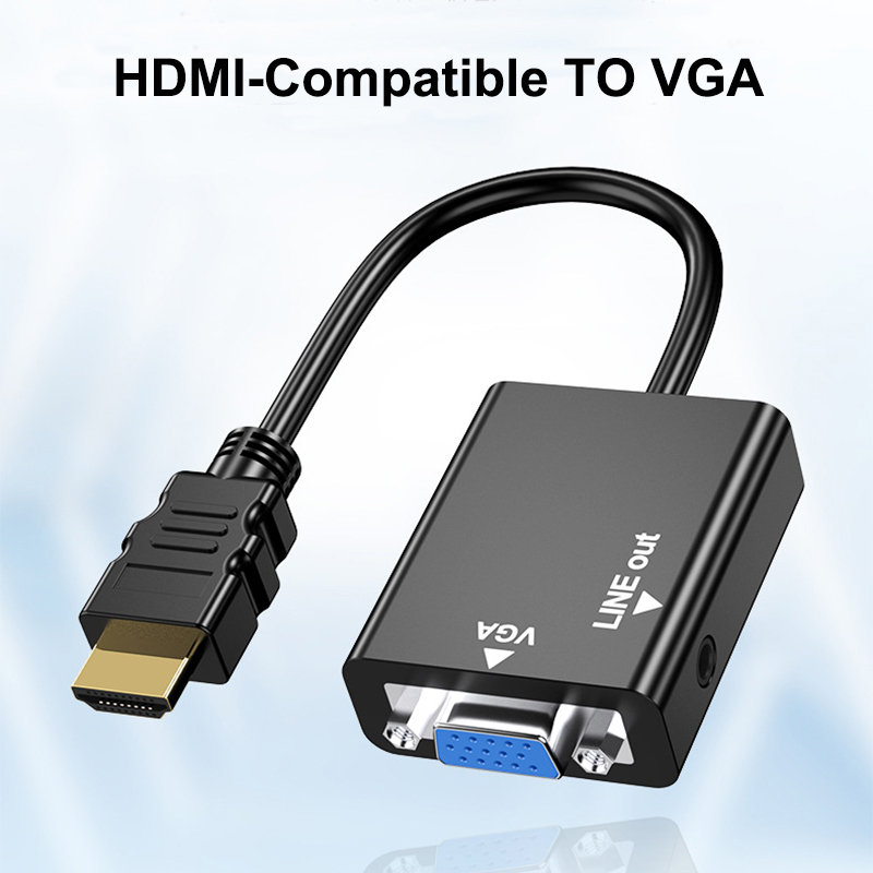 

HDMI-compatible to Vga Cable Splitter Speaker Tv Box Converter Projector Extender Display Port Television Adapter Audio Pc