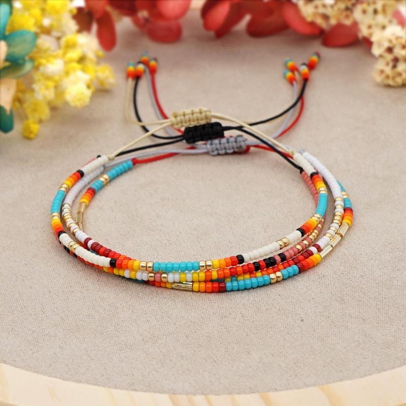 Beaded, Strands 2021 Simple Bohemian Ethnic Miyuki Beads Woven Multi-layered Beaded Couple Small Bracelet Friendship Bracelets Jewellery-image-708104129