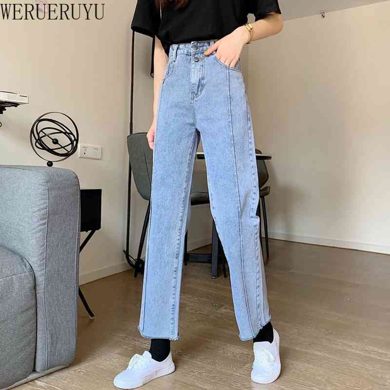 

WERUERUYU Women Summer Pants Stretch Jeans Women Plus Loose Denim Casual Jeans 210608, Photo color