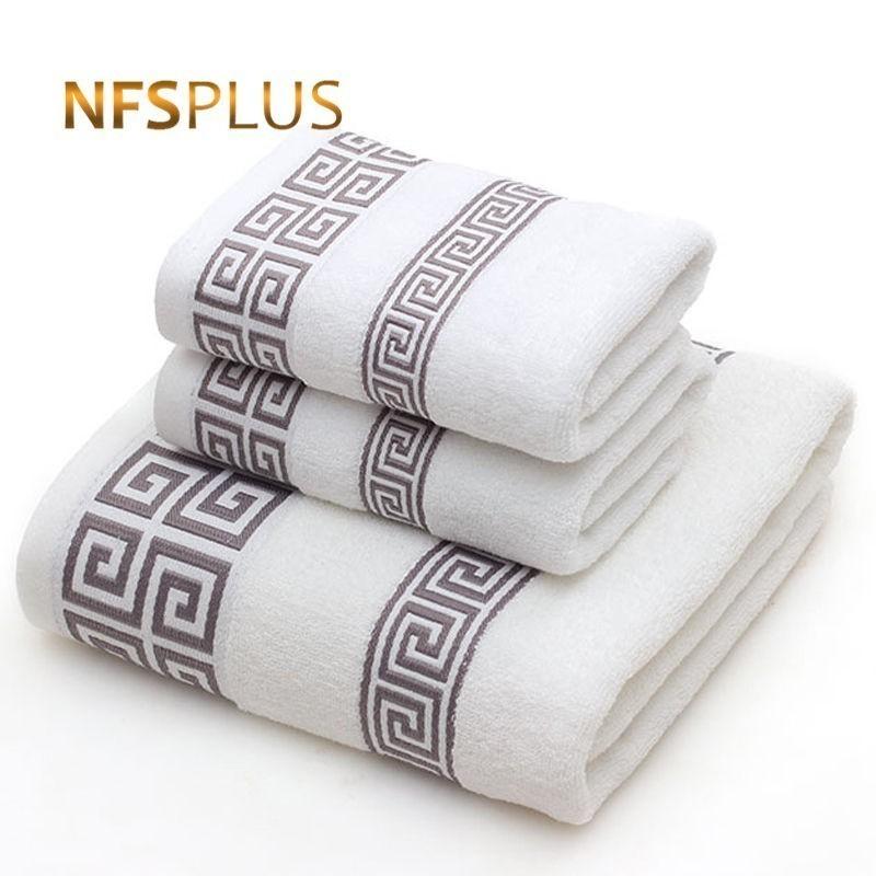 

Towel Cotton Set For Adults 2 Face Hand 1 Bath Bathroom Solid Color Blue White Terry Washcloth Travel Sports Towels