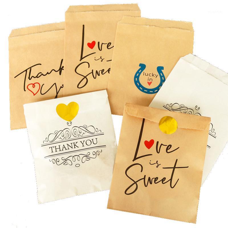

Gift Wrap 5-50pcs 13x18cm Wave Dot Kraft Paper Candy Biscuit Bags Packing Pastry Tool Wedding Birthday Party Favors Supplies
