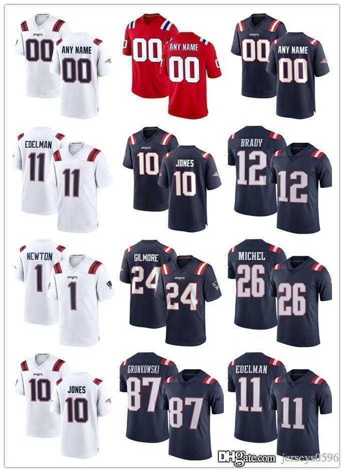 

custom New EnglandPatriotsJersey 12 Tom Brady 10 Mac Jones 11 Julian Edelman 24 Stephon Gilmore 26 Sony Michel Football Jerseys, Color