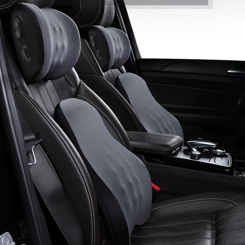 Coussins de siège de voiture, oreiller de Massage électrique en mousse à mémoire de forme, appui-tête automatique, soutien lombaire pour chaise d