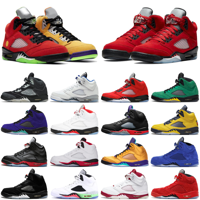 

2021 Raging Bull jumpman 5 5s What The men basketball shoes Stealth 2.0 Anthracite mens trainers sports sneakers size 7-13, #3 warrior