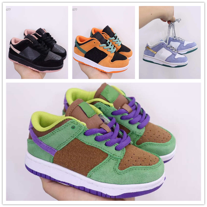 

Children SB j1 Dunk 1 Shoes High Quality Boy Girl Designer Sports Shoe Kids Youth Classics Outdoor Trainer Sneakers 28-35, Black