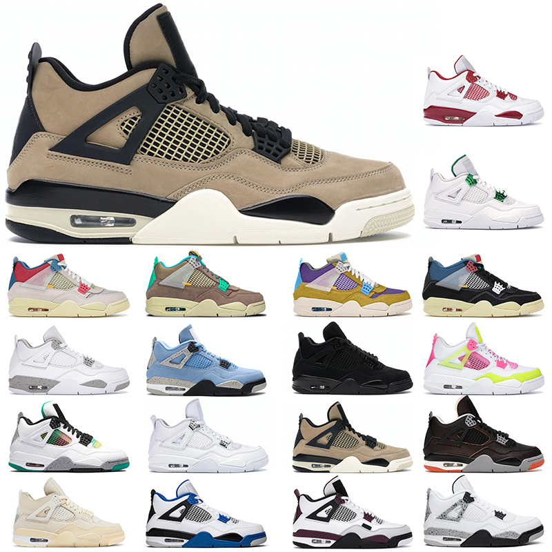 

Men Shoes 4 University Blue 4s White Oreo Metallic Green Thunder Shimmer Black Cat mens womens trainer sports sneakers, #16 bred
