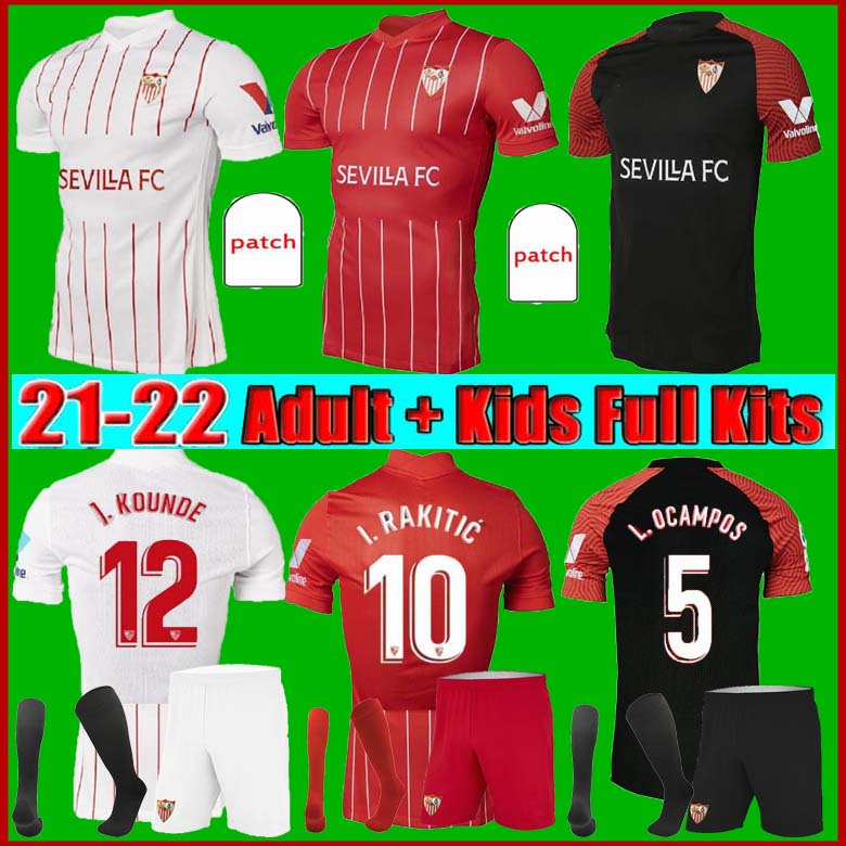 

Sevilla 21-22 Seville home Soccer Jersey away 21 22 OCAMPOS NAVAS EVER BANEGA DE JONG EL HADDADI TORRES RAKITIC VAZQUEZ KOUNDE 3rd Football Shirt men+kids kit, Men shirt