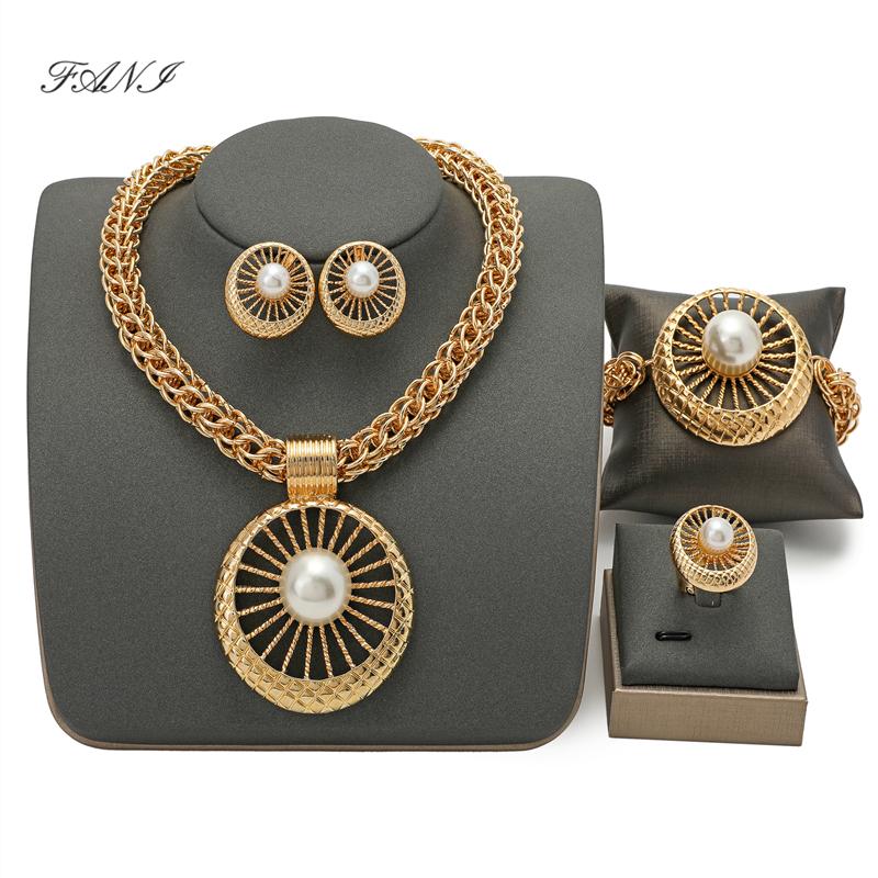 

Earrings & Necklace Fani 2022 Nigerian Wedding Jewelry Set Dubai Gold Designer Brand Fashion African Woman Costume Wholesale, Silver