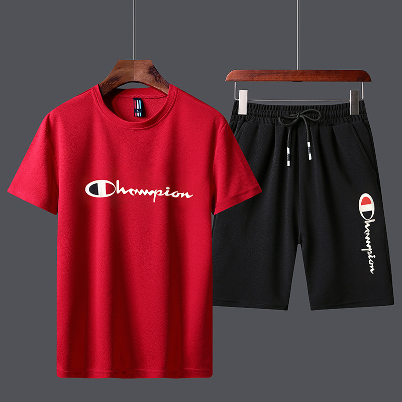 

tracksuit 2021 champion casual men's summer short sleeve shorts, Gray