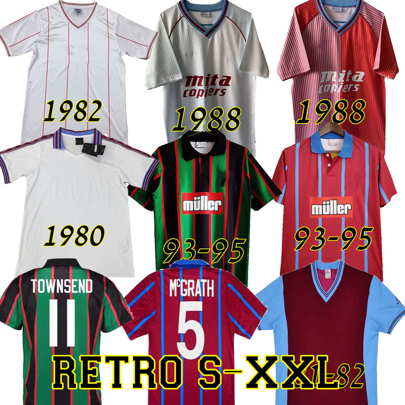 

1988 ASTON RETRO VILLA SOCCER JERSEYS HOME RED AWAY SPECIAL 88 89 1989 TOP 1982 82 83 1983 WHITE JERSEY FOOTBALL shirts vintage, 1980