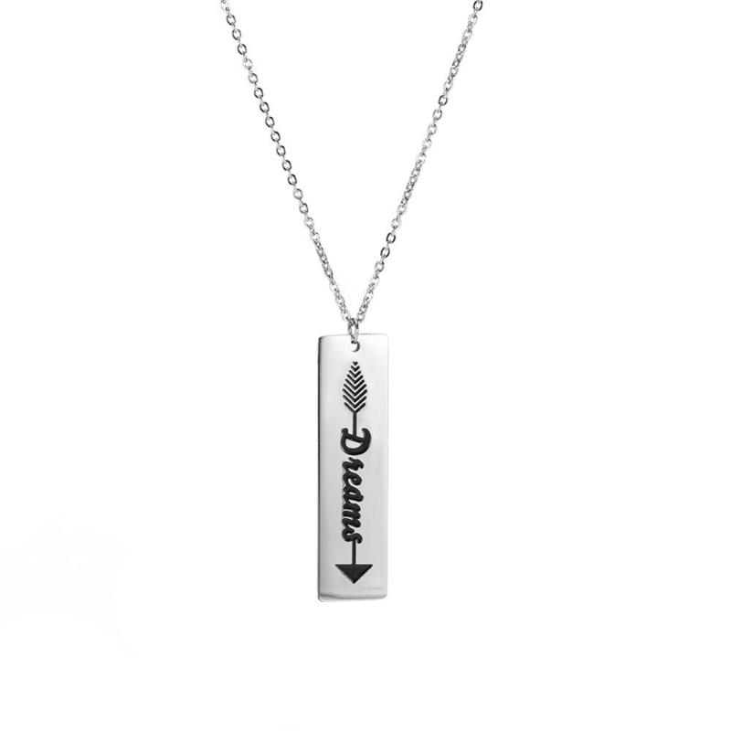 

Pendant Necklaces ZDM0010 Selling 2021 Latest Design Custom Drop Stainless Steel Family Letter Engraved Necklace For Gift
